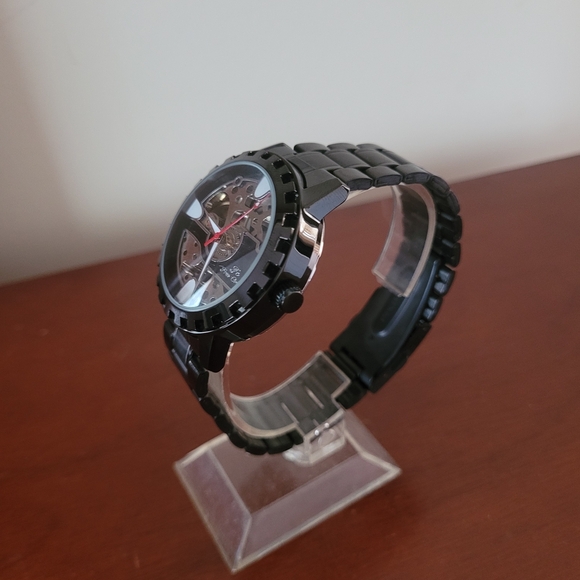 New Men's Black Automatic Skeleton Watch - Picture 3 of 4